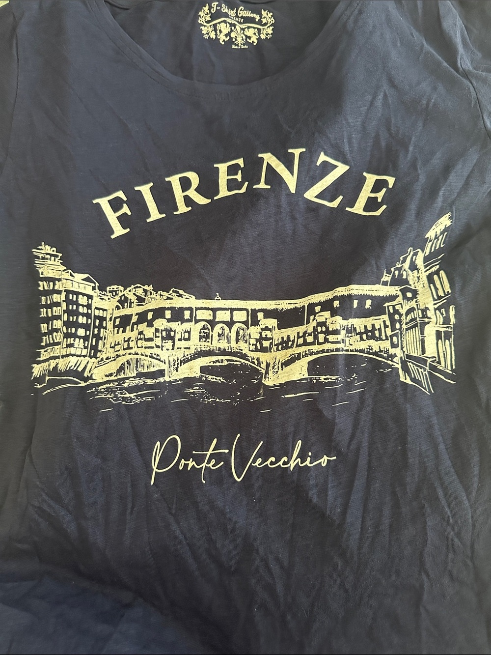 Firenze Ponte Vecchio Graphic Tee - Navy Blue
